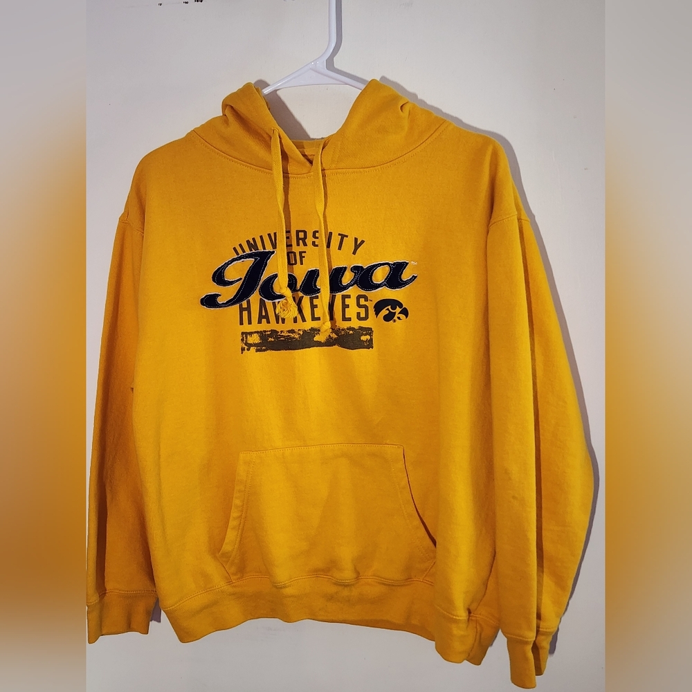 Iowa Hawkeyes Yellow Women's Hoodie By J. America - Like New!